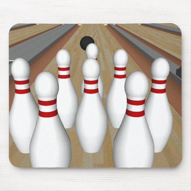 3D Model: Bowling Pins on Lane: Mouse Pad (Front)