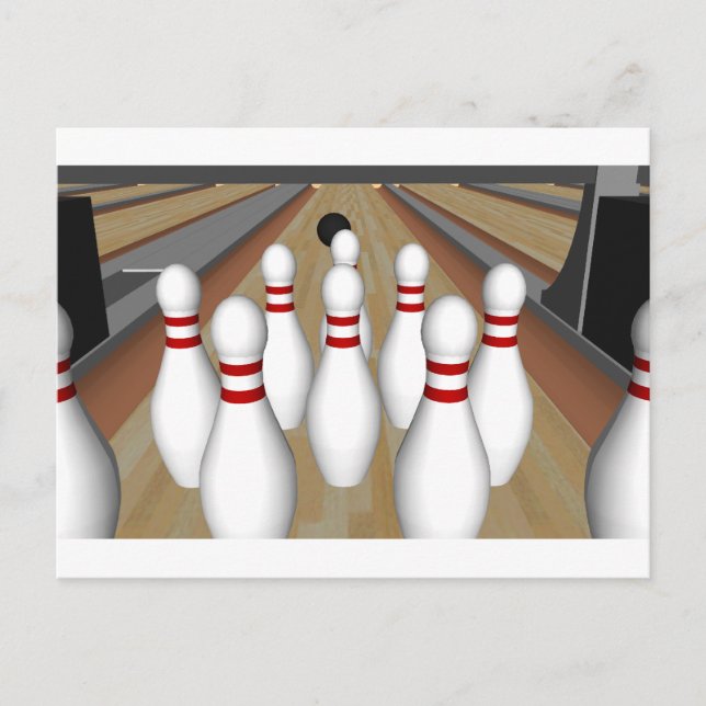 3D Model: Bowling Pins on Lane: Postcard (Front)