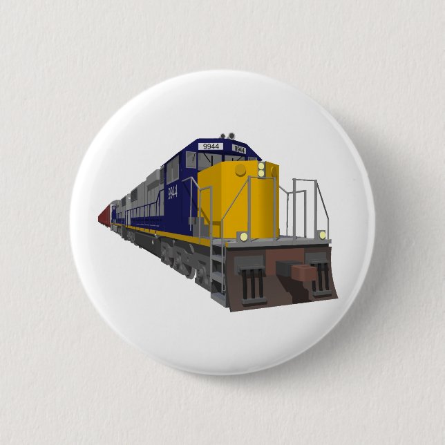 3D Model: Freight Train: Railroad: 2 Inch Round Button (Front)