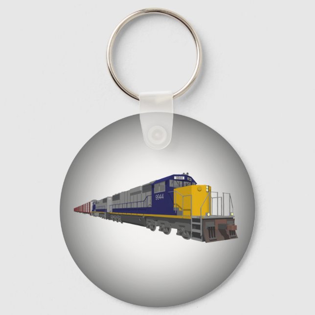 3D Model: Freight Train: Railroad: Keychain (Front)