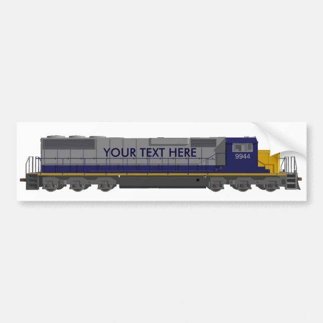 3D Model: Train Engine: Railroad: Bumper Sticker (Front)