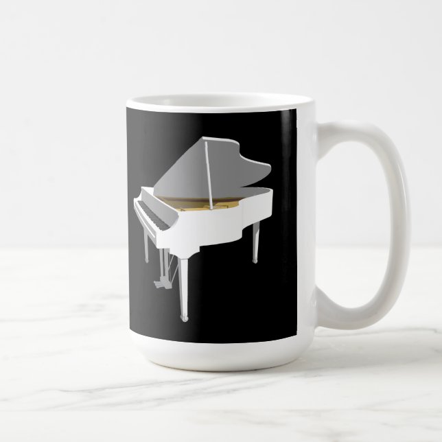3D Model: White Grand Piano: Coffee Mug (Right)