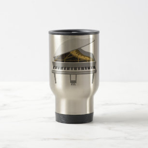 3D Model: White Grand Piano: Travel Mug