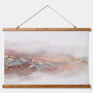 3D Modern Abstract Impasto Rose Gold Blush Decor Hanging Tapestry