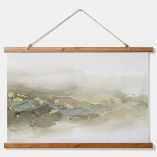 3D Modern Abstract Impasto Sage Gold Decor Hanging Tapestry