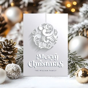 3D Modern Christmas Ornament Bubble Greeting Holiday Card