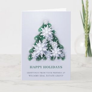 3D Modern Snowflake Christmas Corporate Greeting Holiday Card