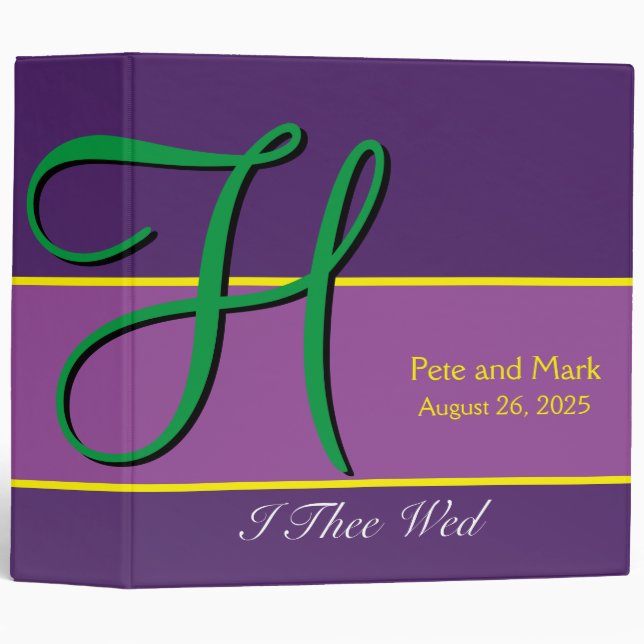3d Monogram Eggplant Binder (Front/Spine)