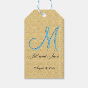 3d Monogram Embossed Gold Gift Tags