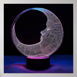3d moon poster