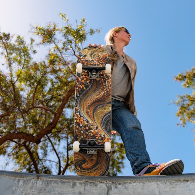3D Mosaic Skateboard - Luxury Vortex Art Deck (Outdoor 1)