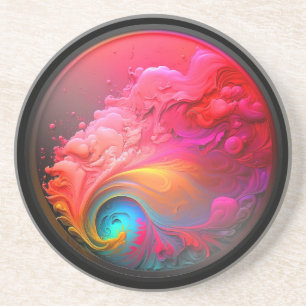 3D Multi-Colour Swirls  Coaster