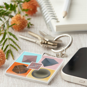 3D-Muster in Trendfarben - Keychain