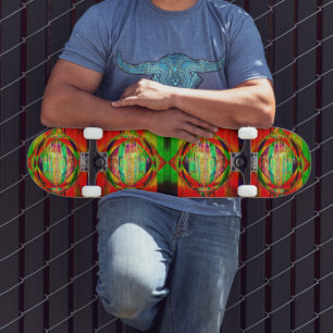 3D Neon Stripe Skateboard