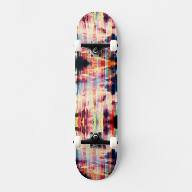 3D Neon Stripe Skies Skateboard (Front)