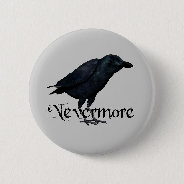 3D Nevermore Raven 2 Inch Round Button (Front)