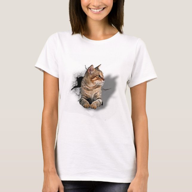 3d Nice and funny cat T-Shirt (Front)