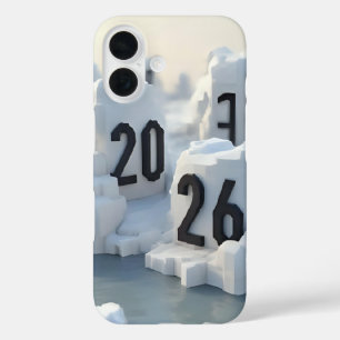  3D Number Design for New Year 2026 iPhone 16 Case