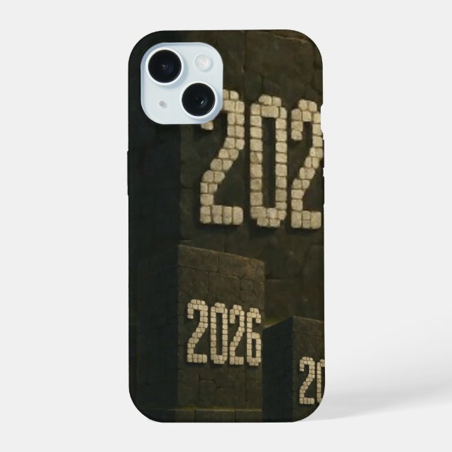  3D Number Design for New Year 2026 iPhone 15 Case (Back)