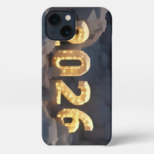  3D Number Design for New Year 2026 iPhone 13 Case