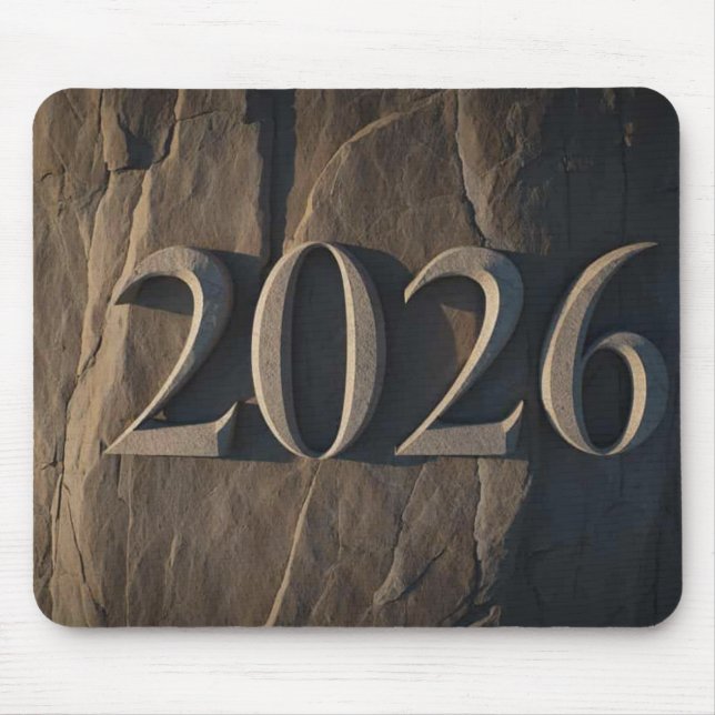 3D Number Design for New Year 2026 Mouse Pad (Front)