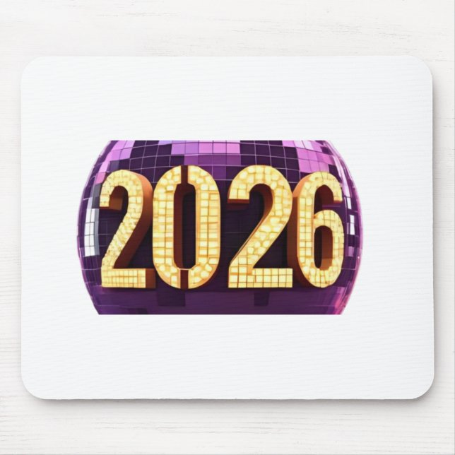 3D Number Design for New Year 2026 Mouse Pad (Front)