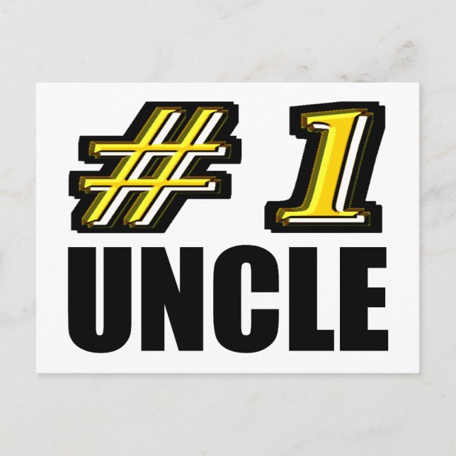 3D Number One Uncle Postcard (Front)