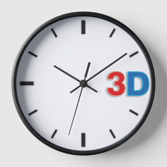 3D O'Clock 2-RdBl. Clock (Front)