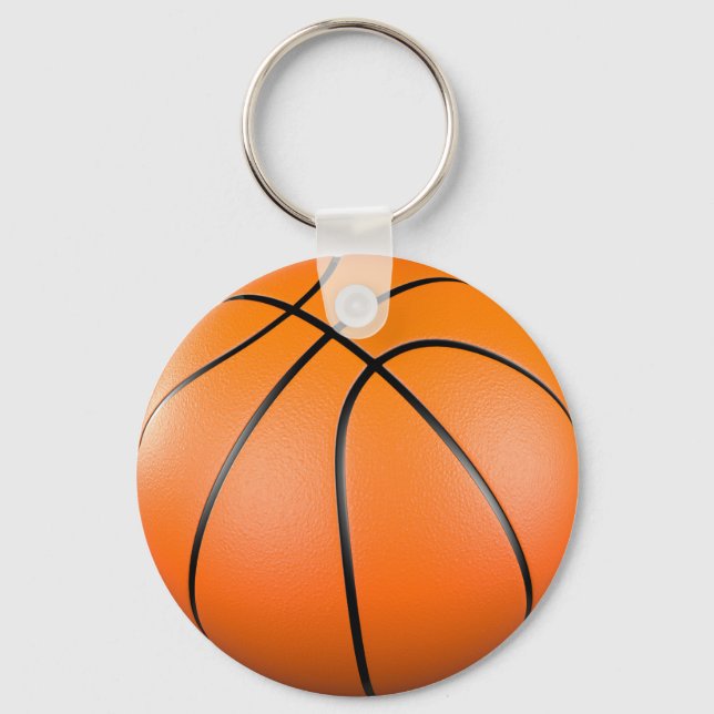3D orange basketball ball Keychain (Front)