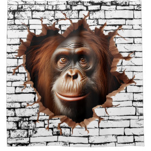 3D Orangutan Wall Break Art – Realistic Safari