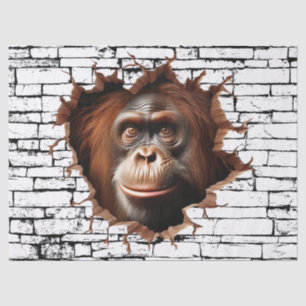 3D Orangutan Wall Break Art – Realistic Safari Tissue Paper