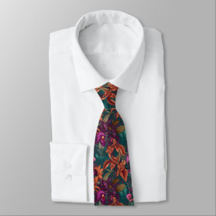 3d orchid in vibrant colours  tie