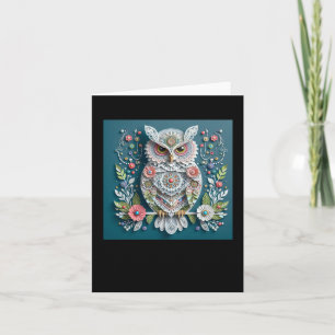 3d Owl #10 Sticker  Card