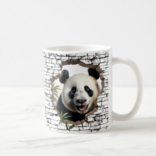 3D Panda Wall Break Art – Realistic Safari Coffee Mug