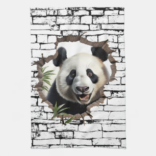 3D Panda Wall Break Art – Realistic Safari Kitchen Towel