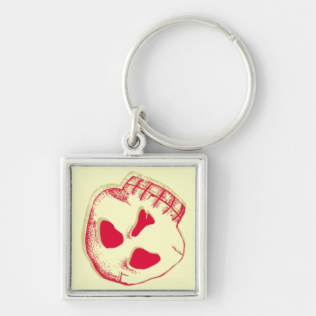 3D Paper Skull keychain (pink) (Front)