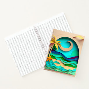 3D Papercraft Tropical Beach Notebook