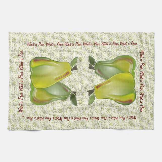 3D Pears (water specks) Kitchen Towel (Horizontal)