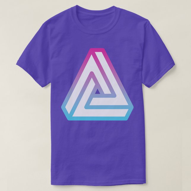 3D Penrose Impossible Triangle T-Shirt (Design Front)