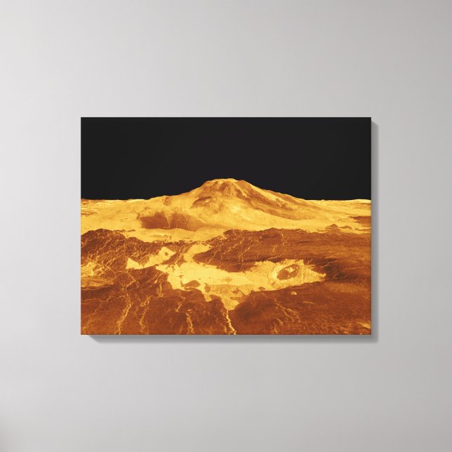 3D Perspective View of Maat Mons on Venus Canvas Print (Front)