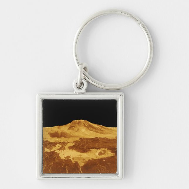 3D Perspective View of Maat Mons on Venus Keychain (Front)