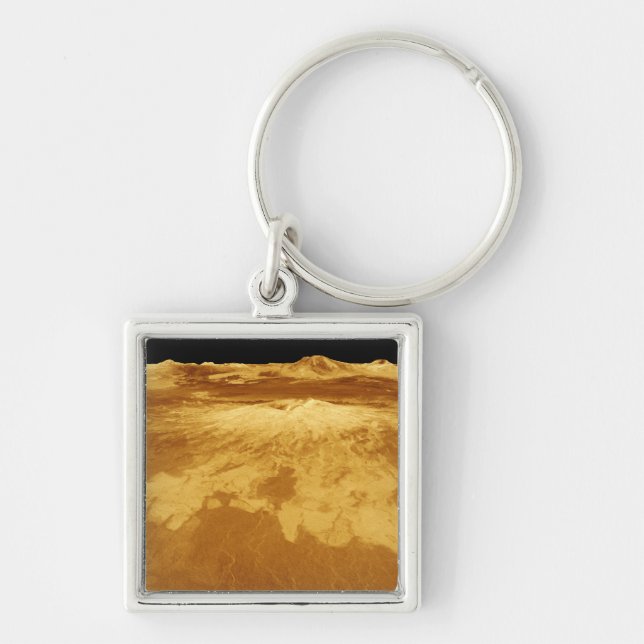 3D Perspective View of Sapas Mons on Venus Keychain (Front)