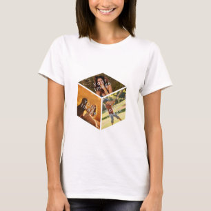 3D picture cube, individual photo collage in 3D T-Shirt