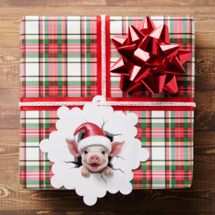 3D Pig Ornament Card