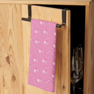 3D Pink Balloons & Confetti Party Kitchen Towel