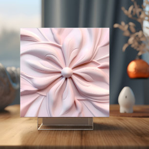 3D Pink Floral Swirl Decorative Tile