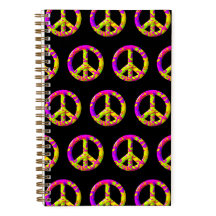 3D pink yellow psychedelic Peace Symbol