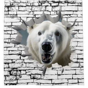 3D Polar Bear Wall Break Art – Realistic Safari