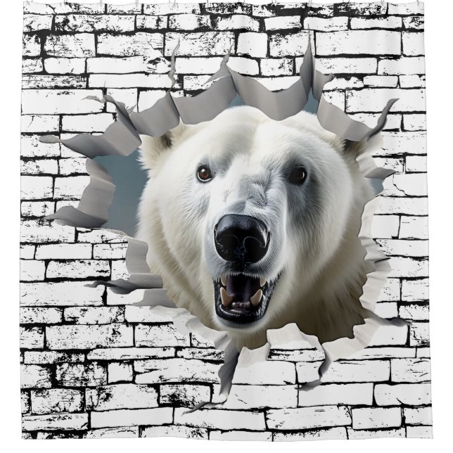 3D Polar Bear Wall Break Art – Realistic Safari (Front)