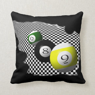 3D Pool Balls Psychobabble Splash Throw Pillow